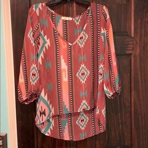 Aztec Print Blouse
